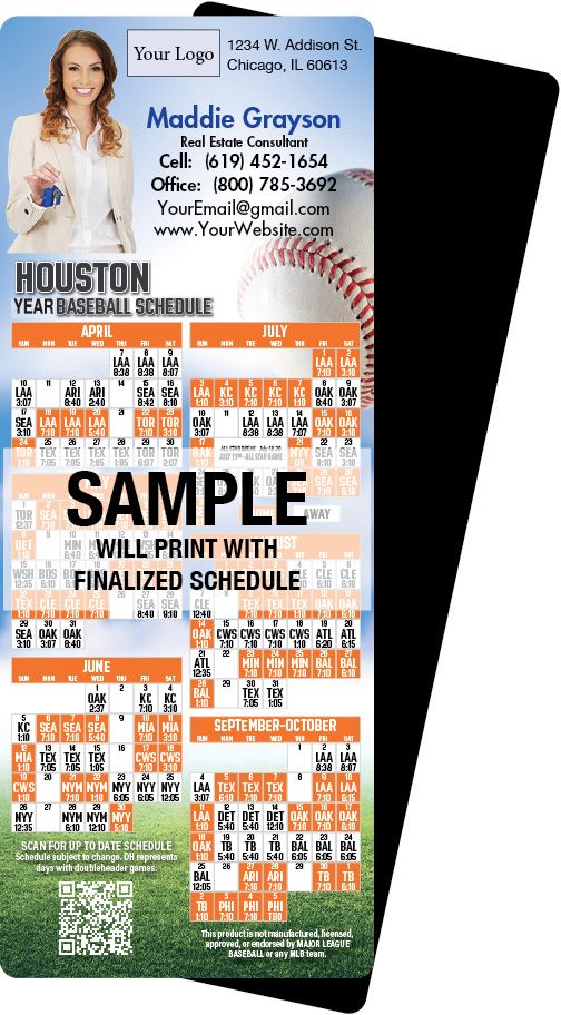 Real Estate Baseball Schedules, Magnetic Sports Calendars for Realtors